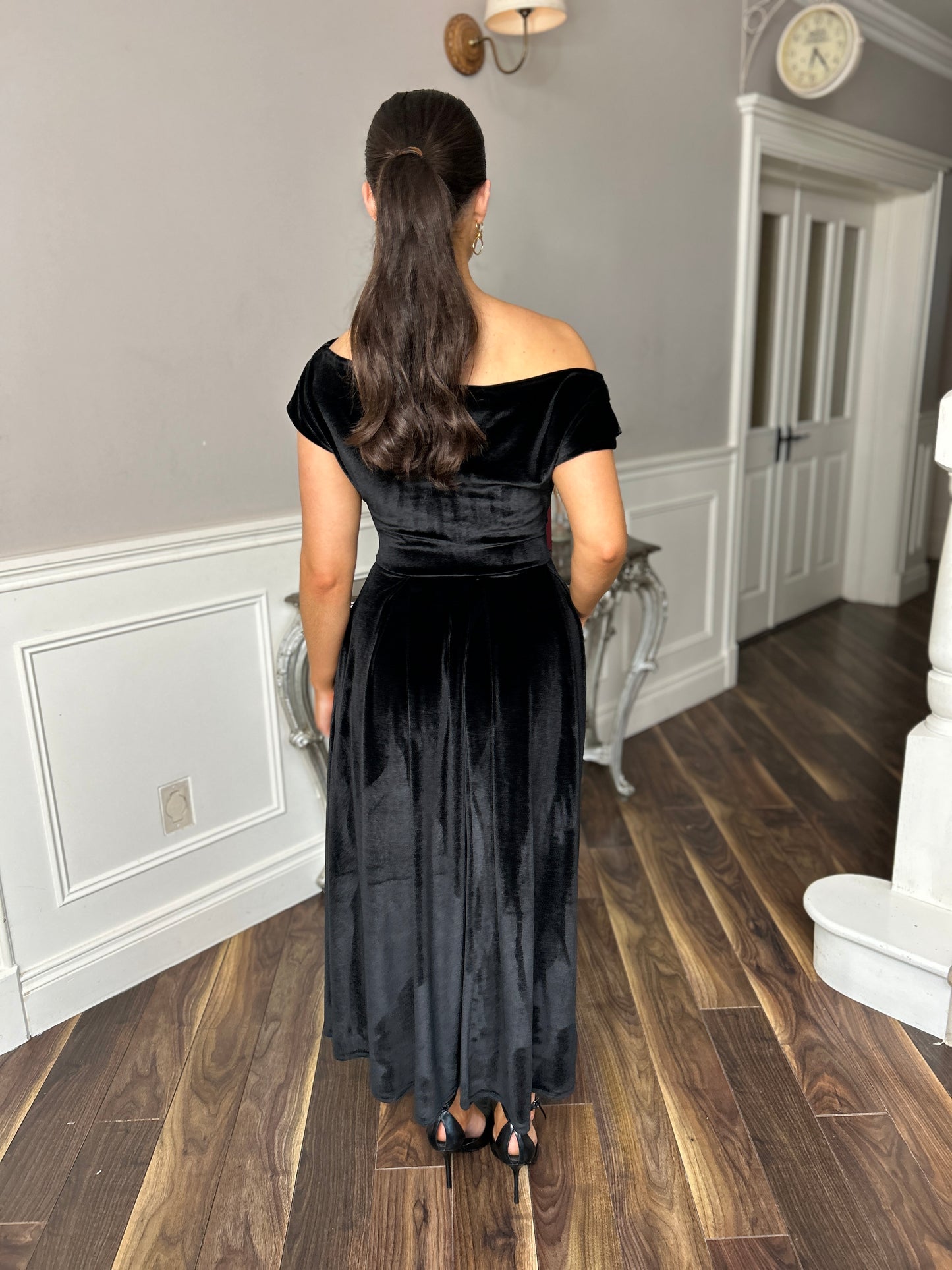 Betty Velvet Dress Black