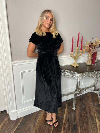 Betty Velvet Dress Black