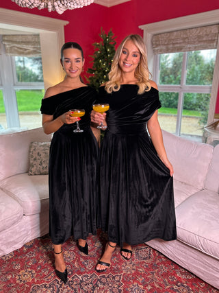 Betty Velvet Dress Black