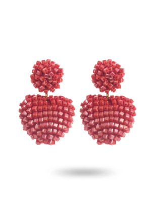 Ria Heart Earring Red
