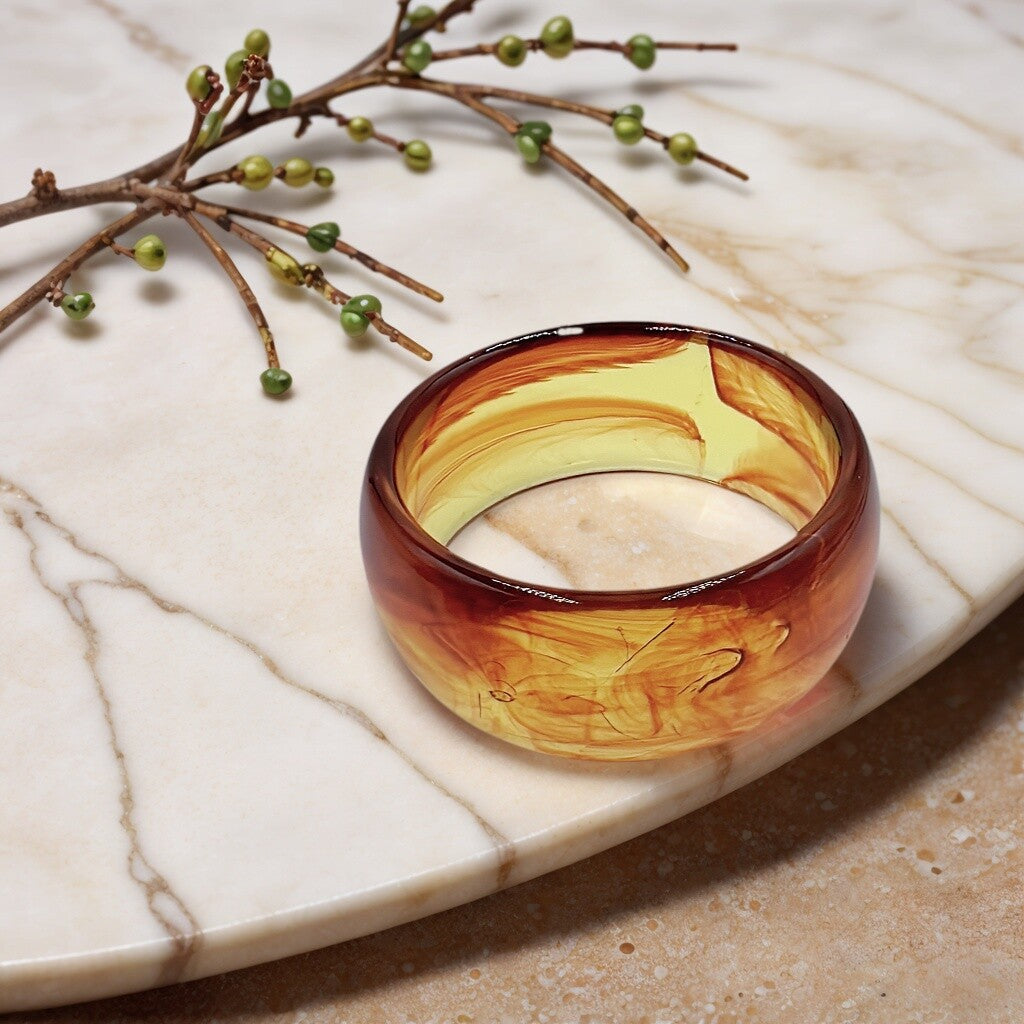 Chunky Caramel Resin Bangle