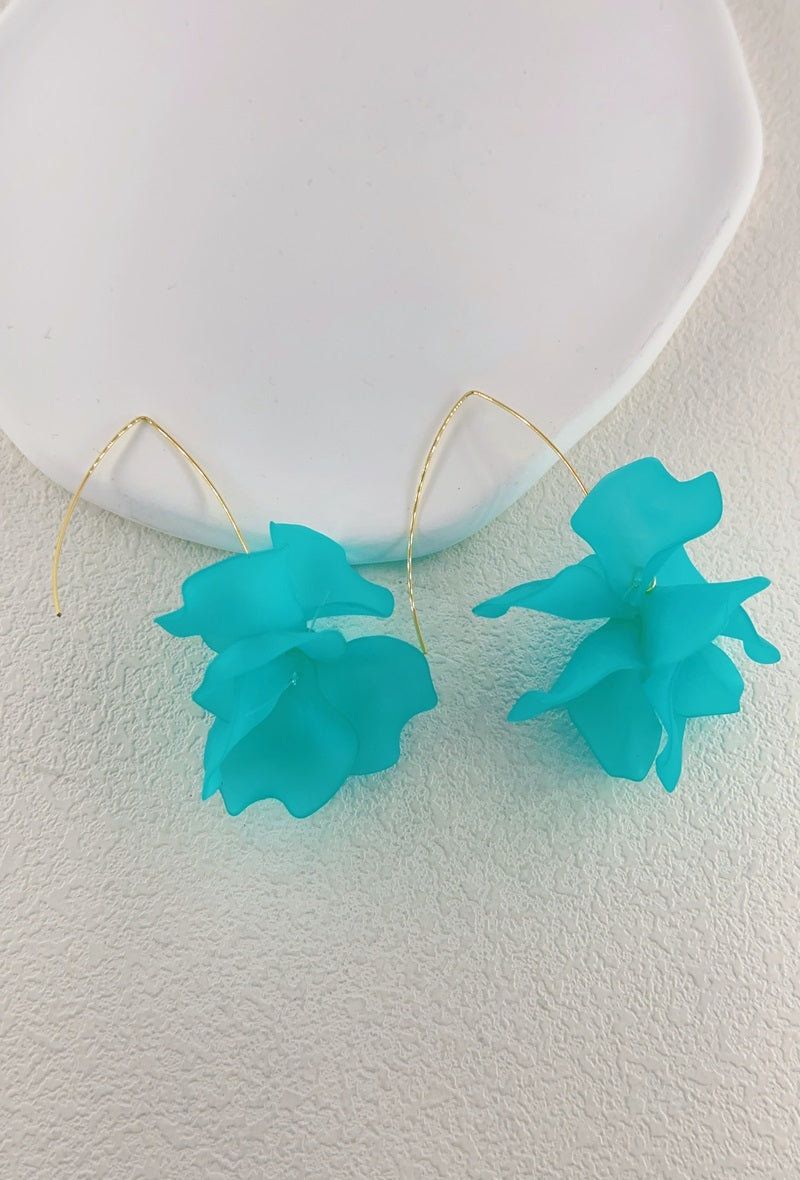 Petal Earrings Aqua