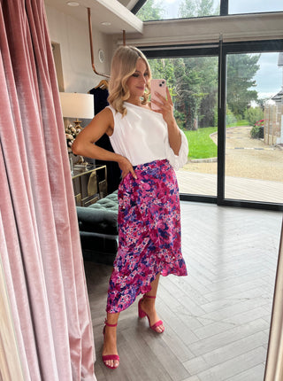 Emily Pink Floral Skirt