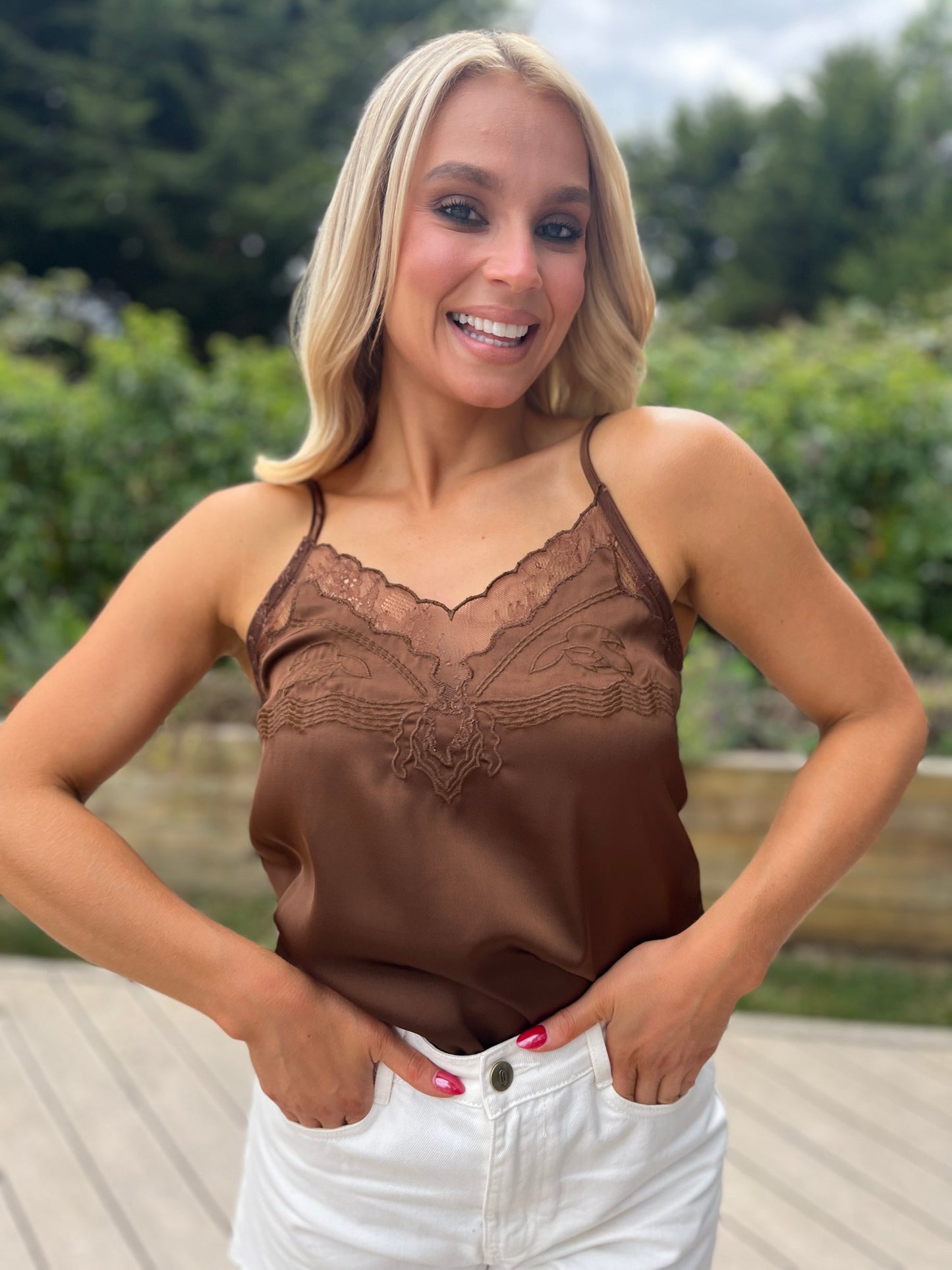 Lake Lace Cami Chocolate - Image 2