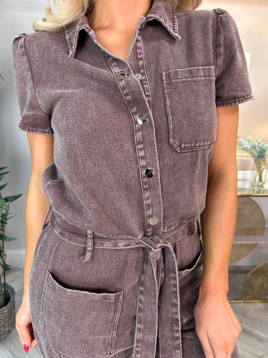Rae Jumpsuit Chocolate - Image 3