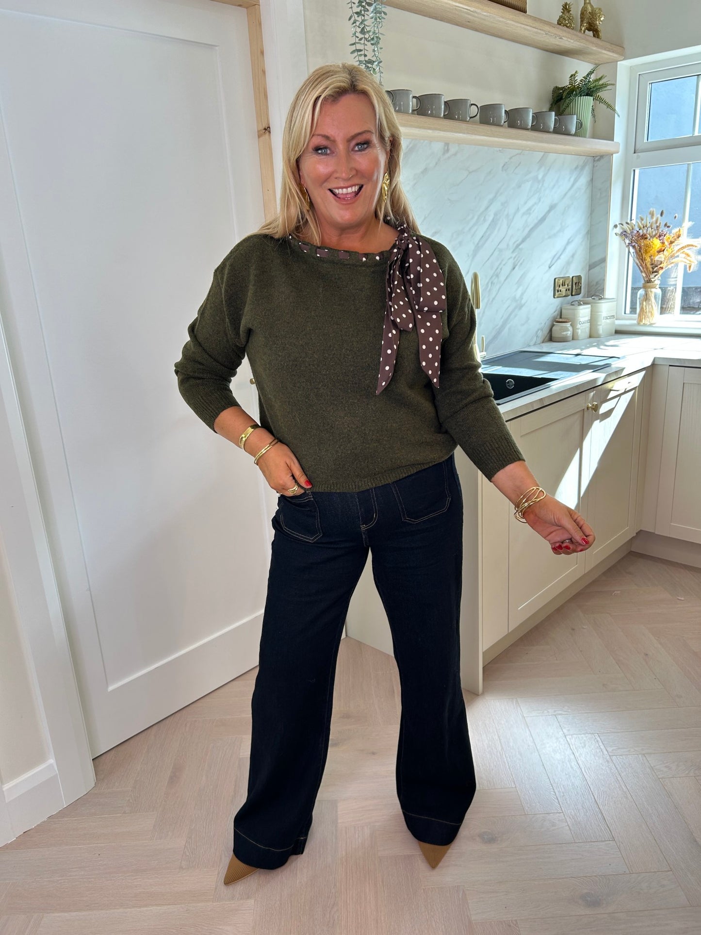 Alva Ribbon Knit Olive - Image 5