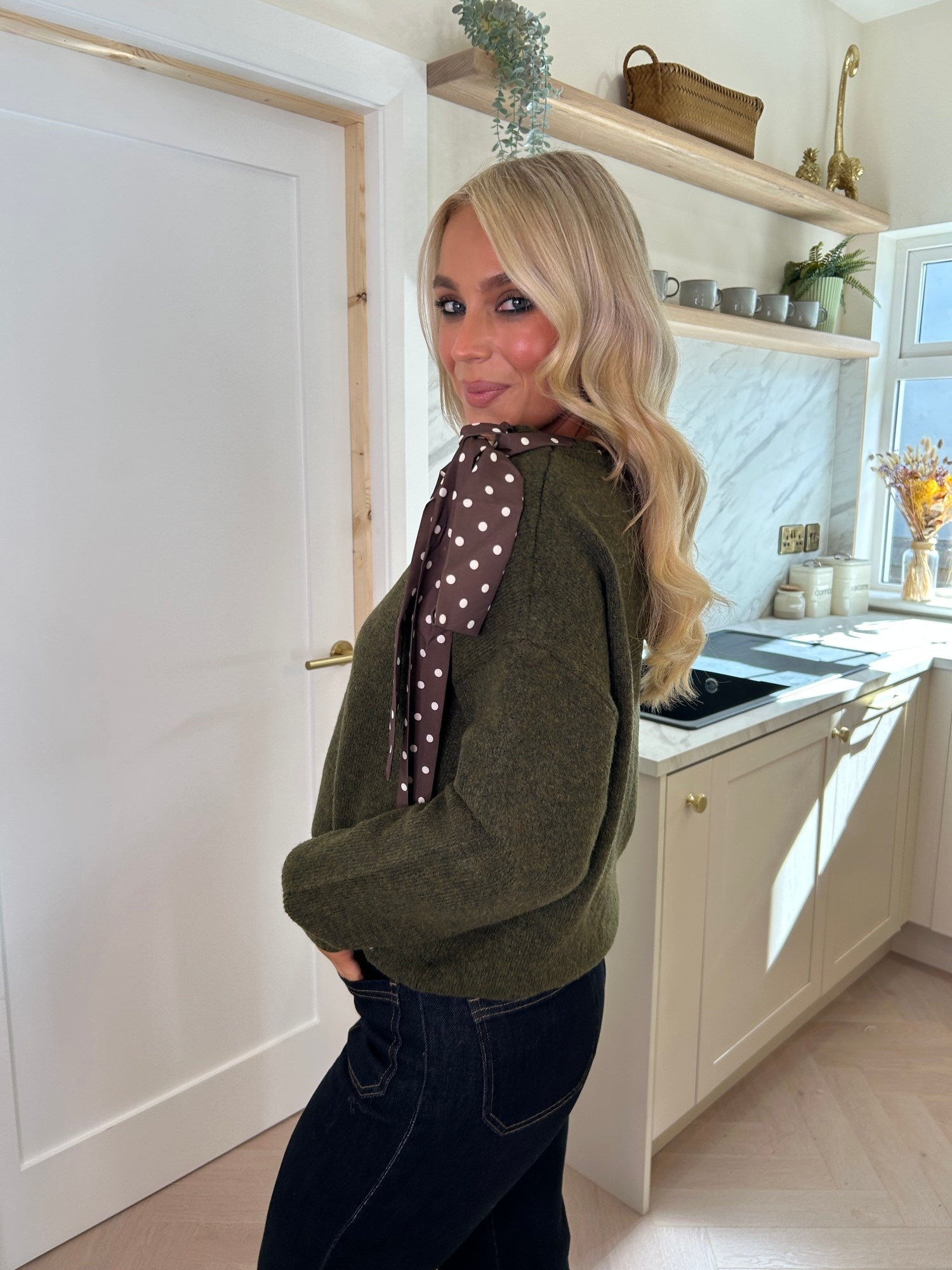 Alva Ribbon Knit Olive - Image 8