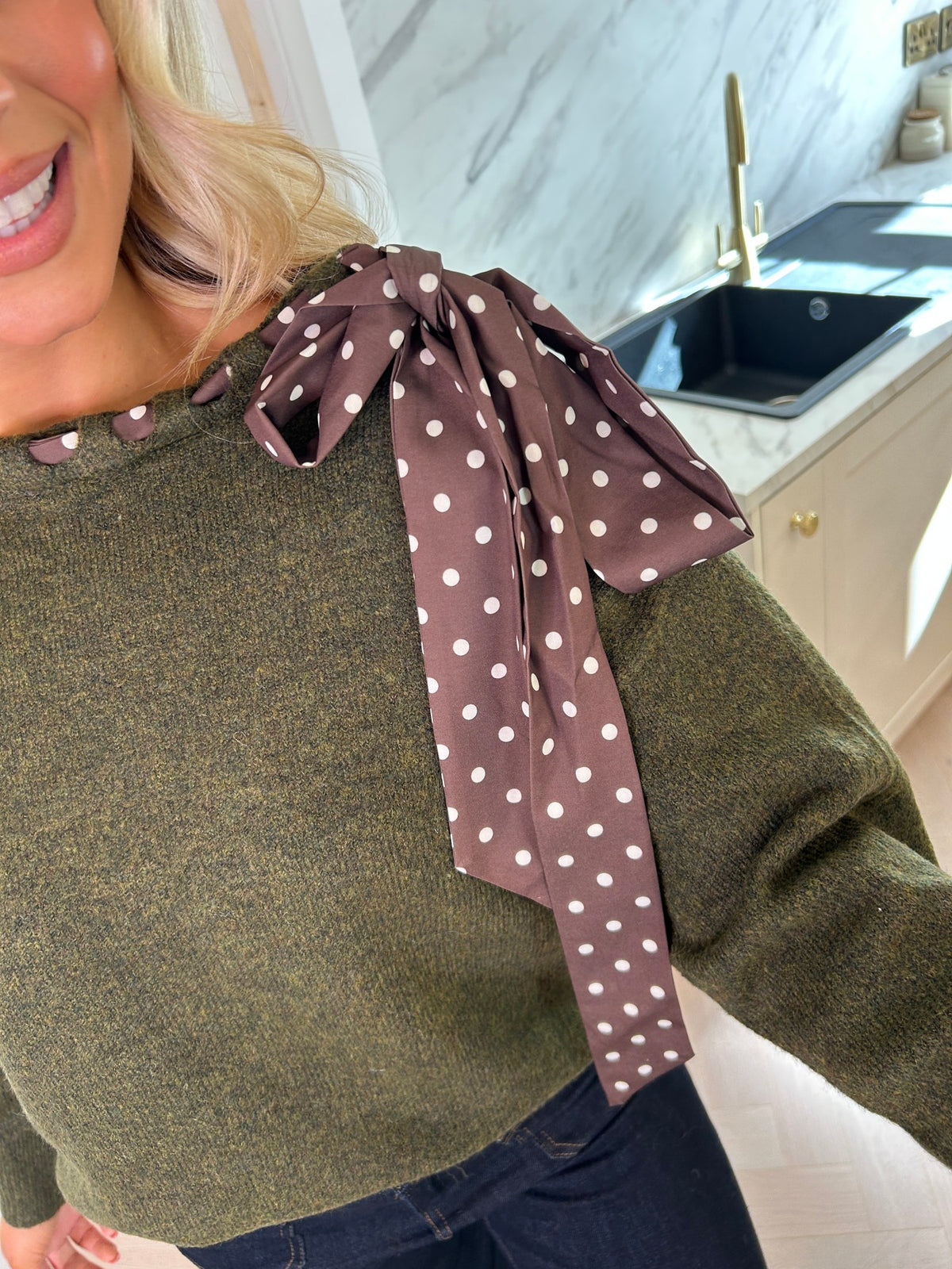 Alva Ribbon Knit Olive - Image 17