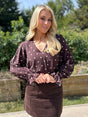 Sophia Top Chocolate Dot - Image unknown