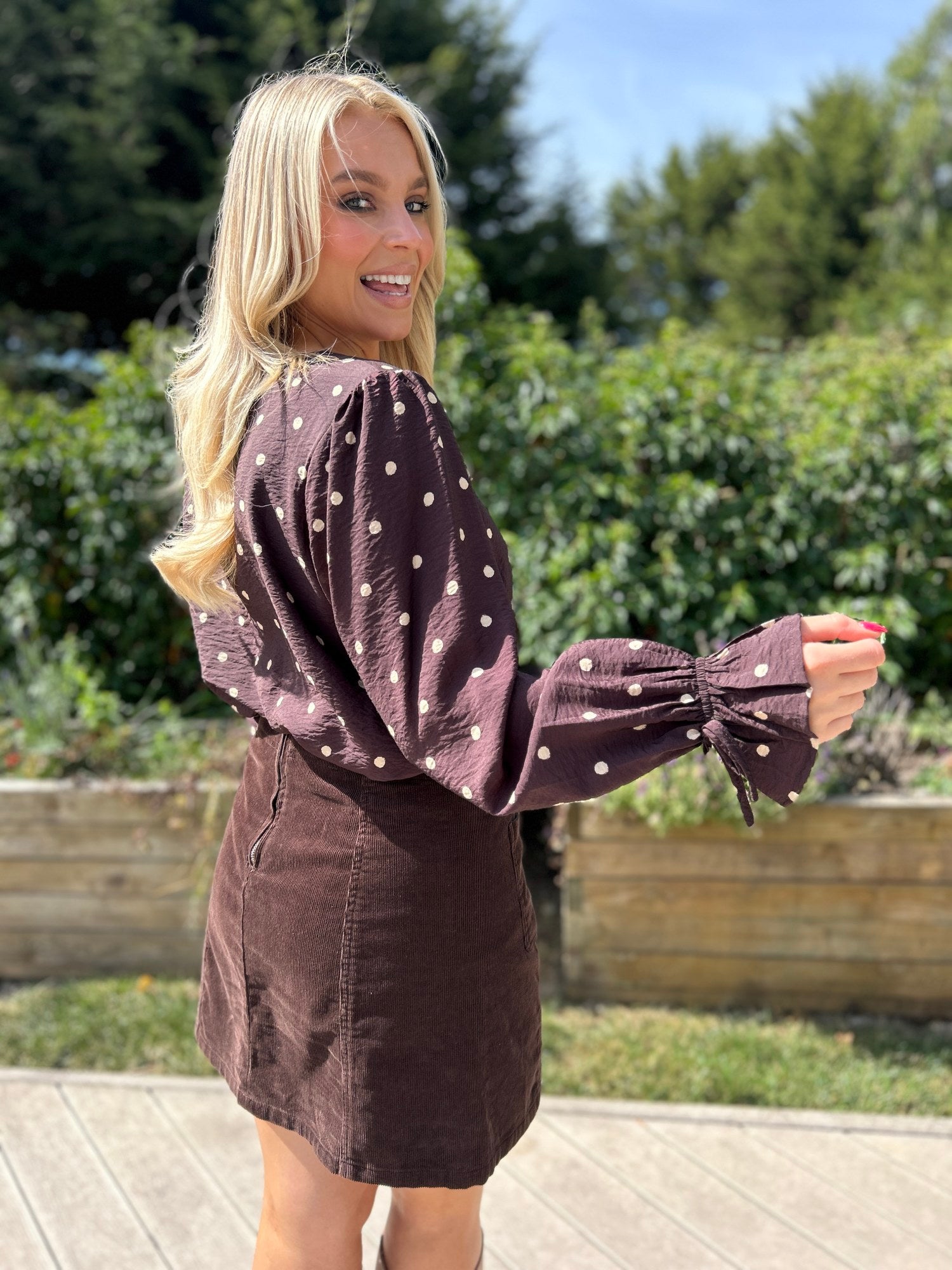 Sophia Top Chocolate Dot - Image 2