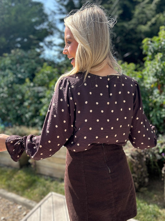 Sophia Top Chocolate Dot - Image 6