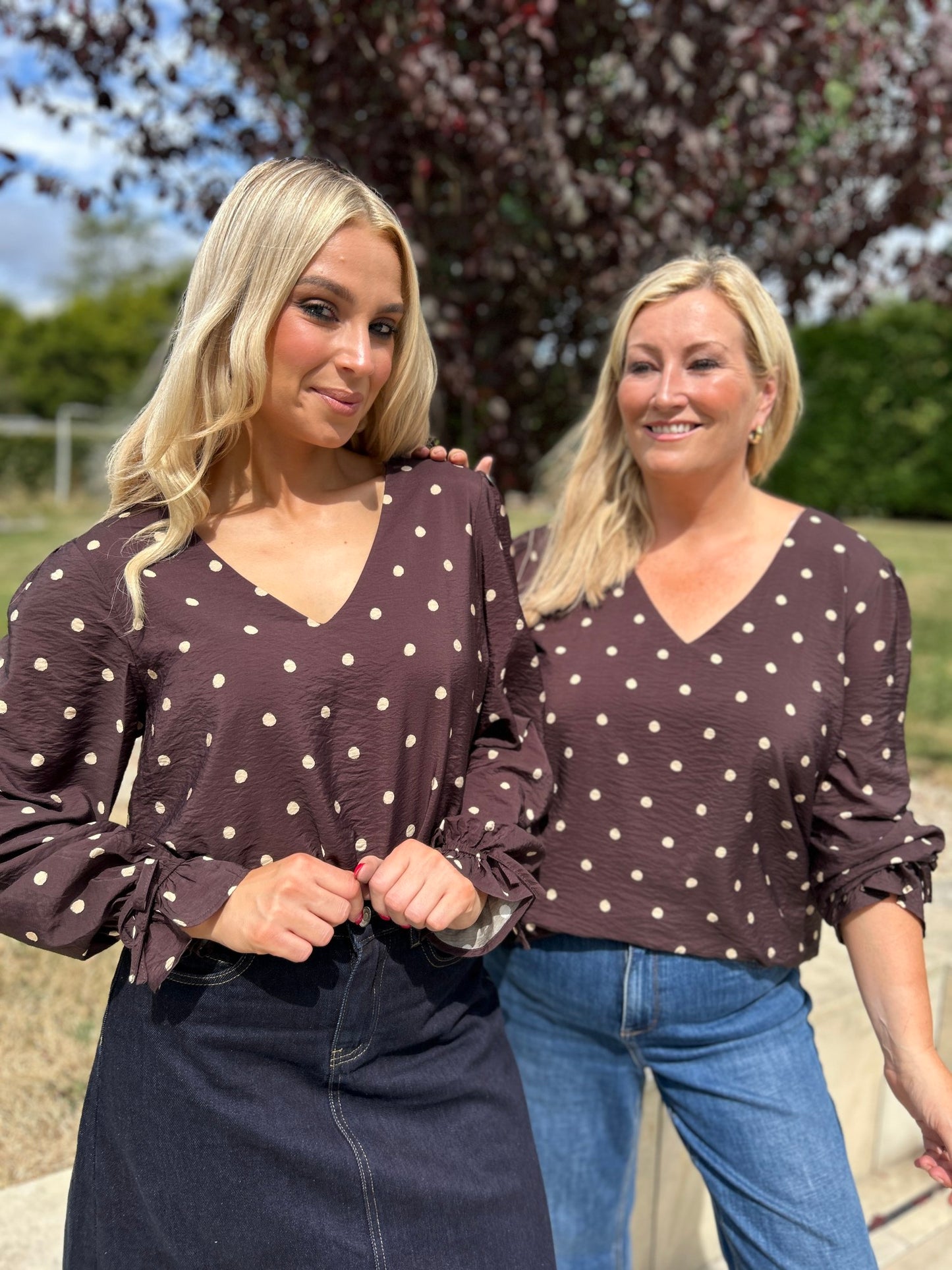 Sophia Top Chocolate Dot - Image 1