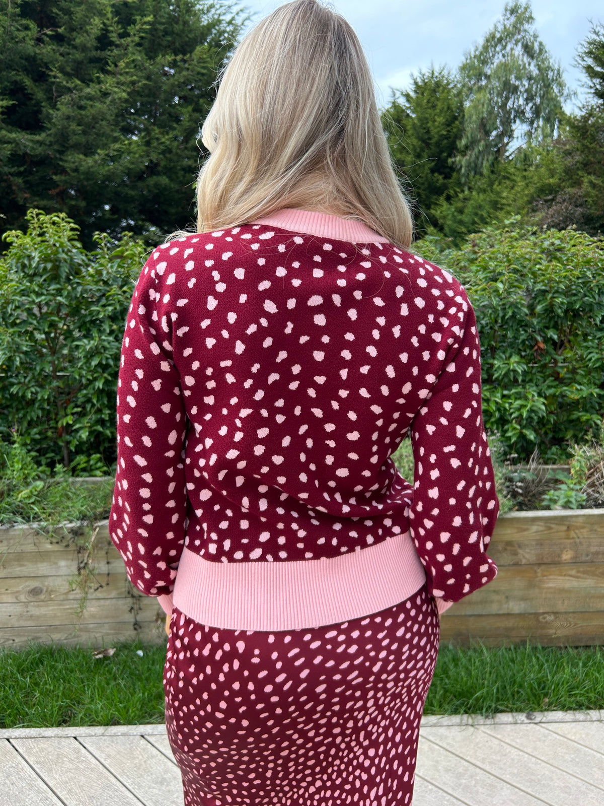 Deer Cardigan Burgundy - Image 6