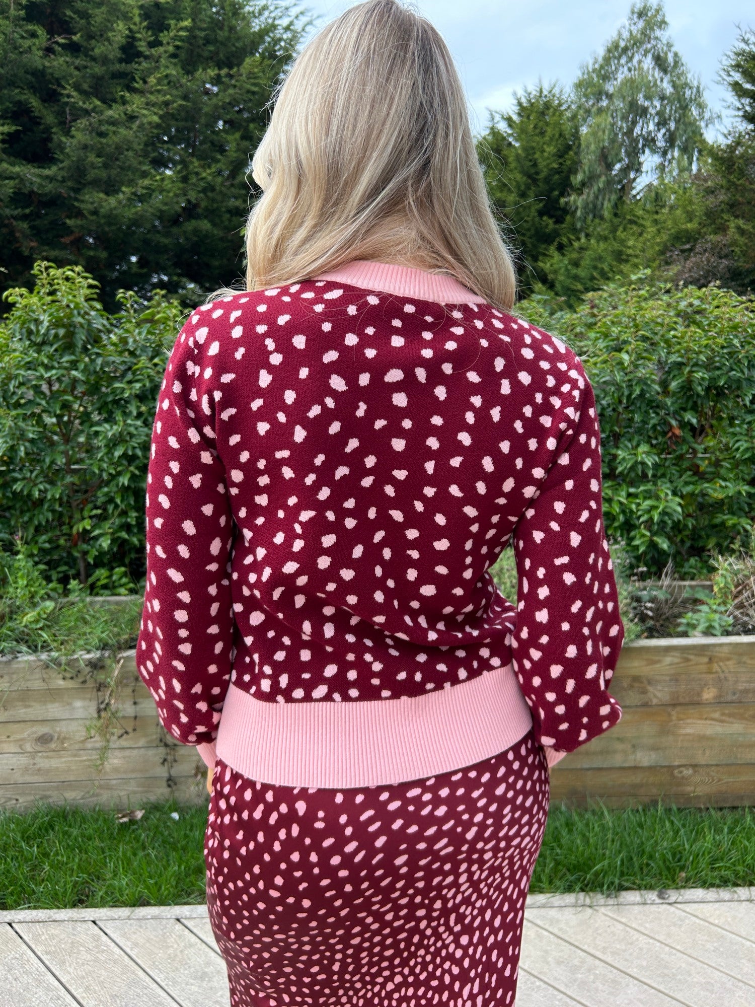 Deer Cardigan Burgundy - Image 6