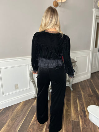 Zoey Velvet Top Black - Image 1