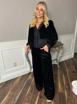 Zoey Velvet Top Black - Image 3
