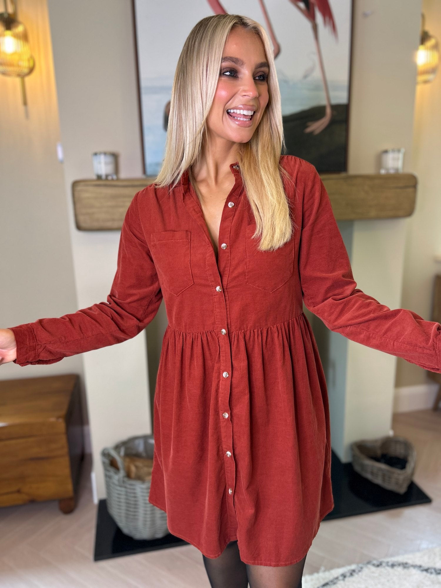 Saskia  Dress Rust - Image 8