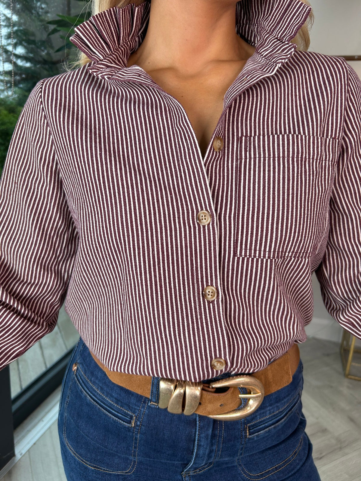 Estelle Shirt Bordeaux - Image 2
