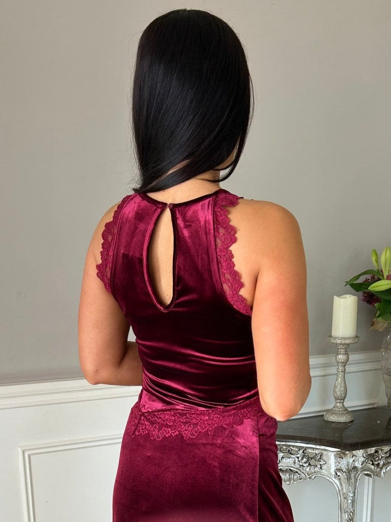 Burgundy Velvet Top - Image 3