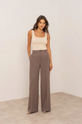 Orna Wide Leg Pants Taupe - Image unknown