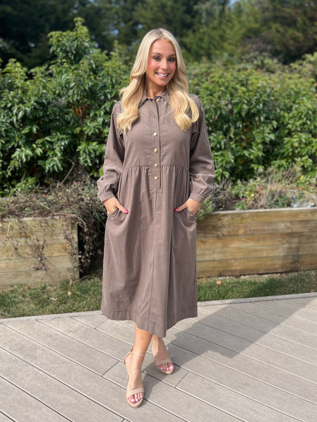 Hazel Shirt Dress Biscuit - Image unknown