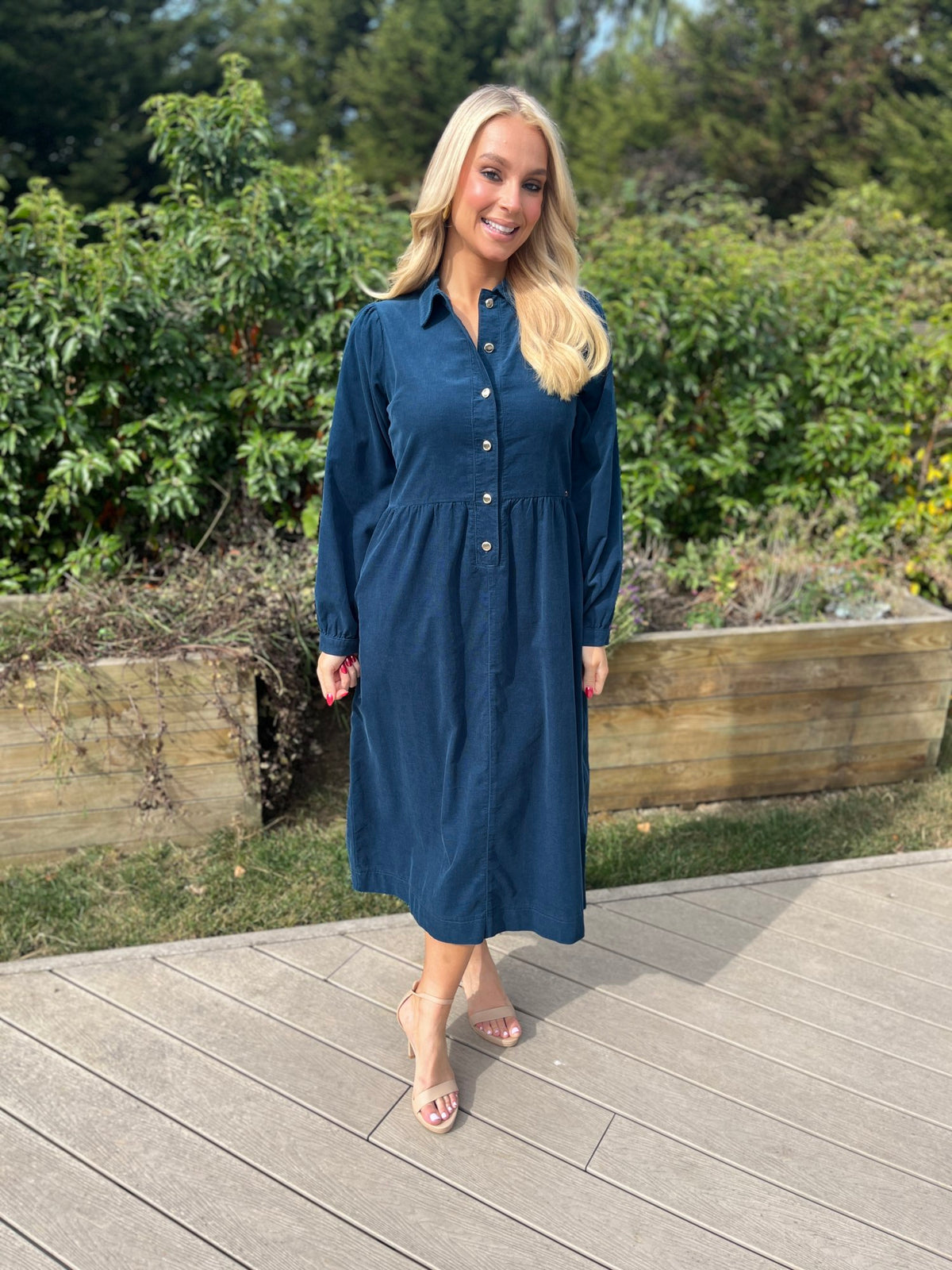 Hazel Shirt Dress Teal - Image 4