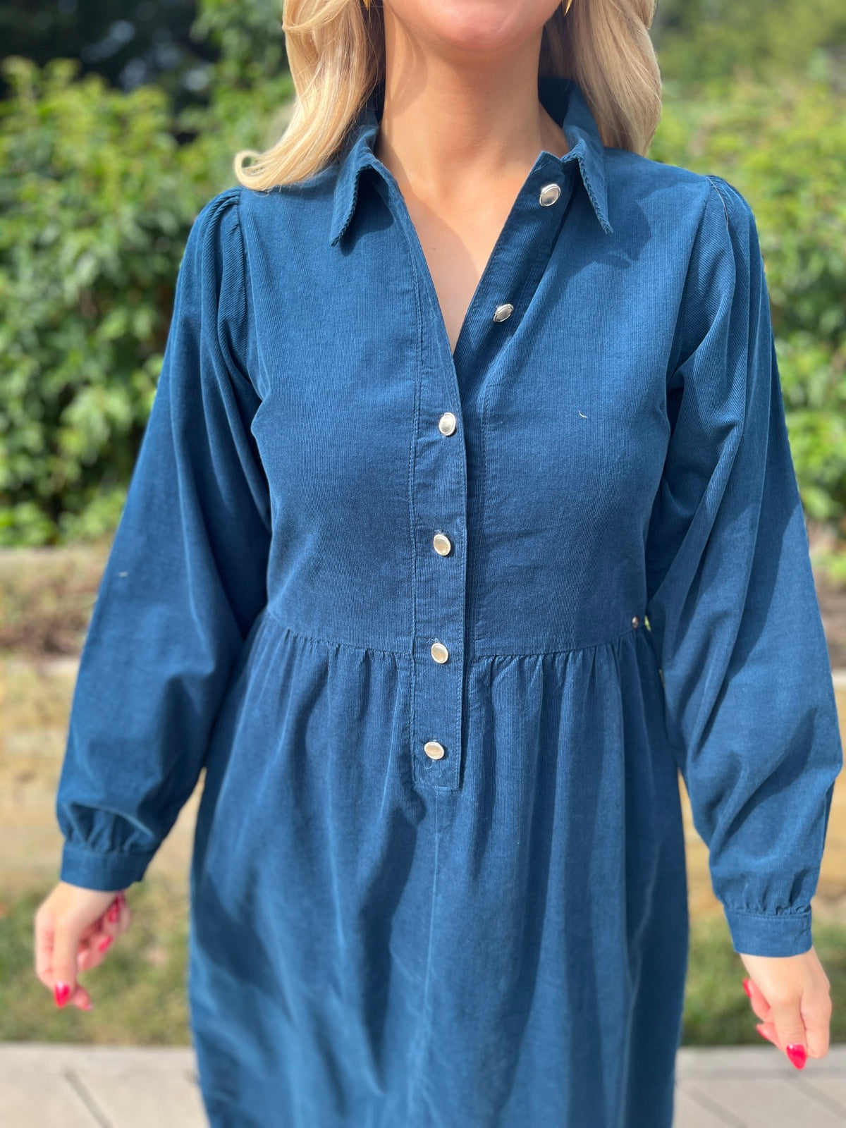 Hazel Shirt Dress Teal - Image 7