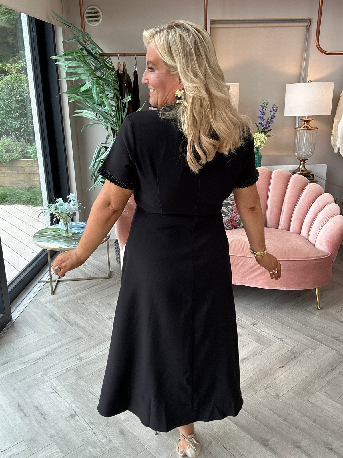 Natalia Bow Dress Black - Image 6