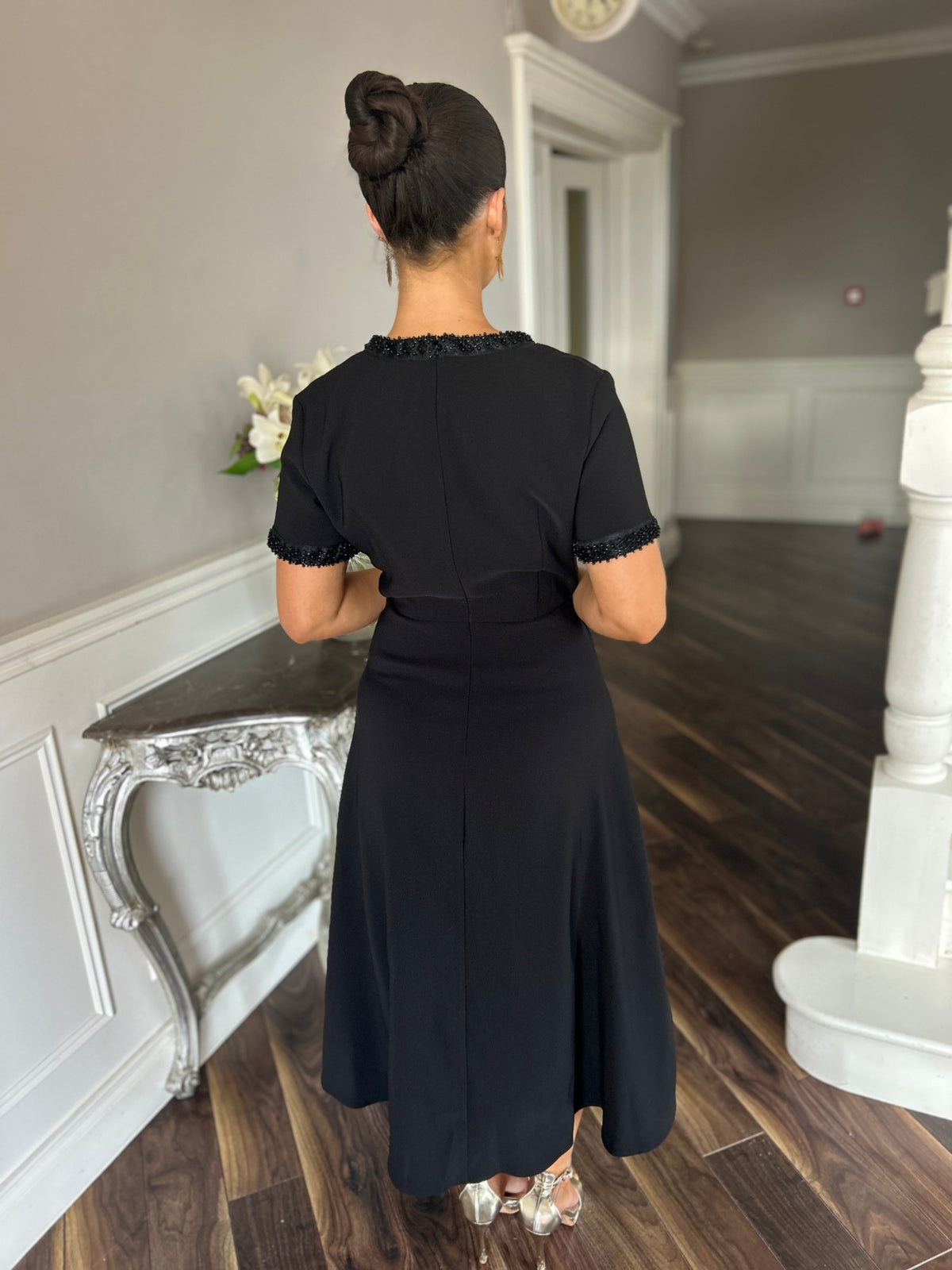 Natalia Bow Dress Black - Image 5