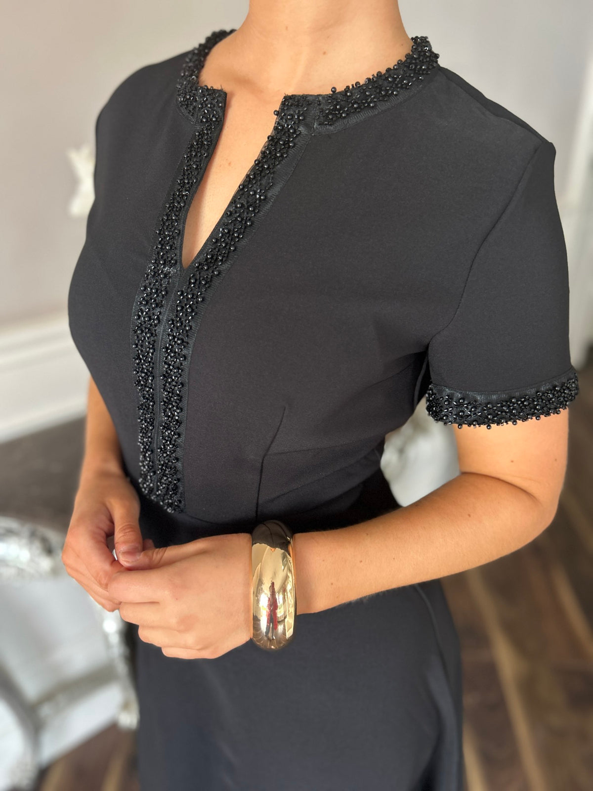 Natalia Bow Dress Black - Image 1