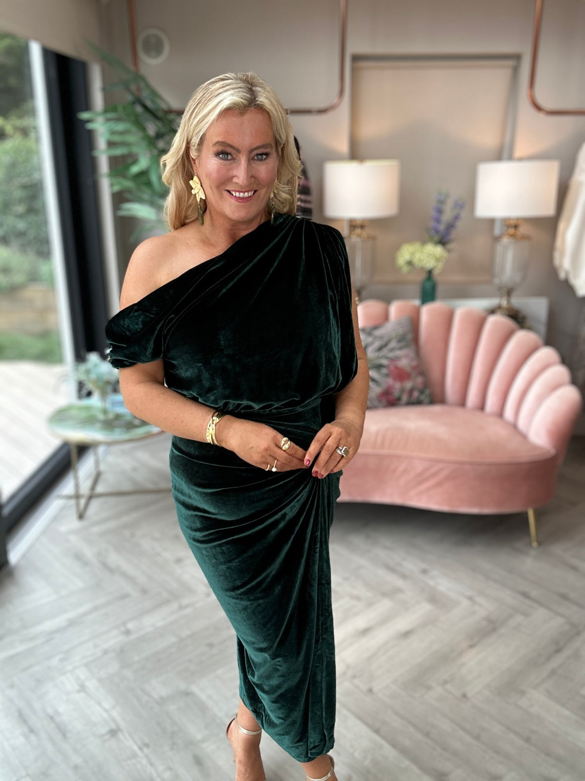 Erin Green Velvet Dress - Image 9