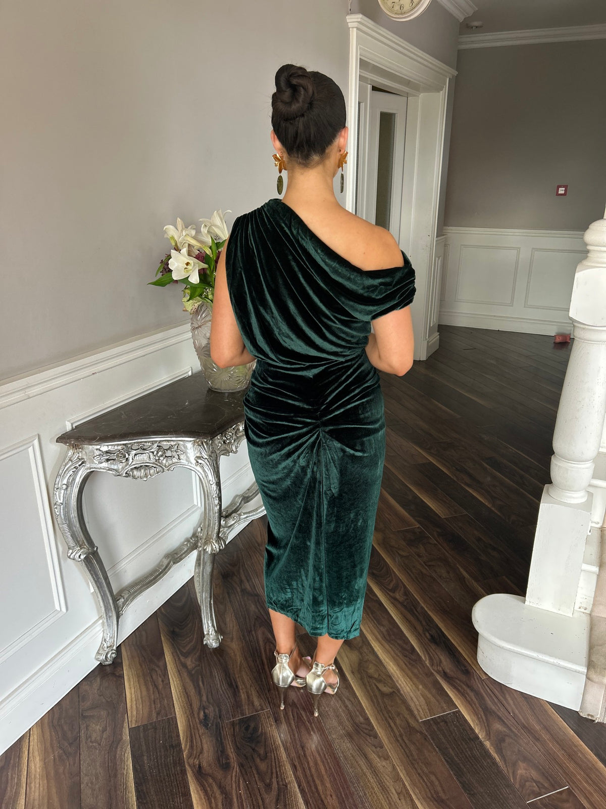 Erin Green Velvet Dress - Image 11