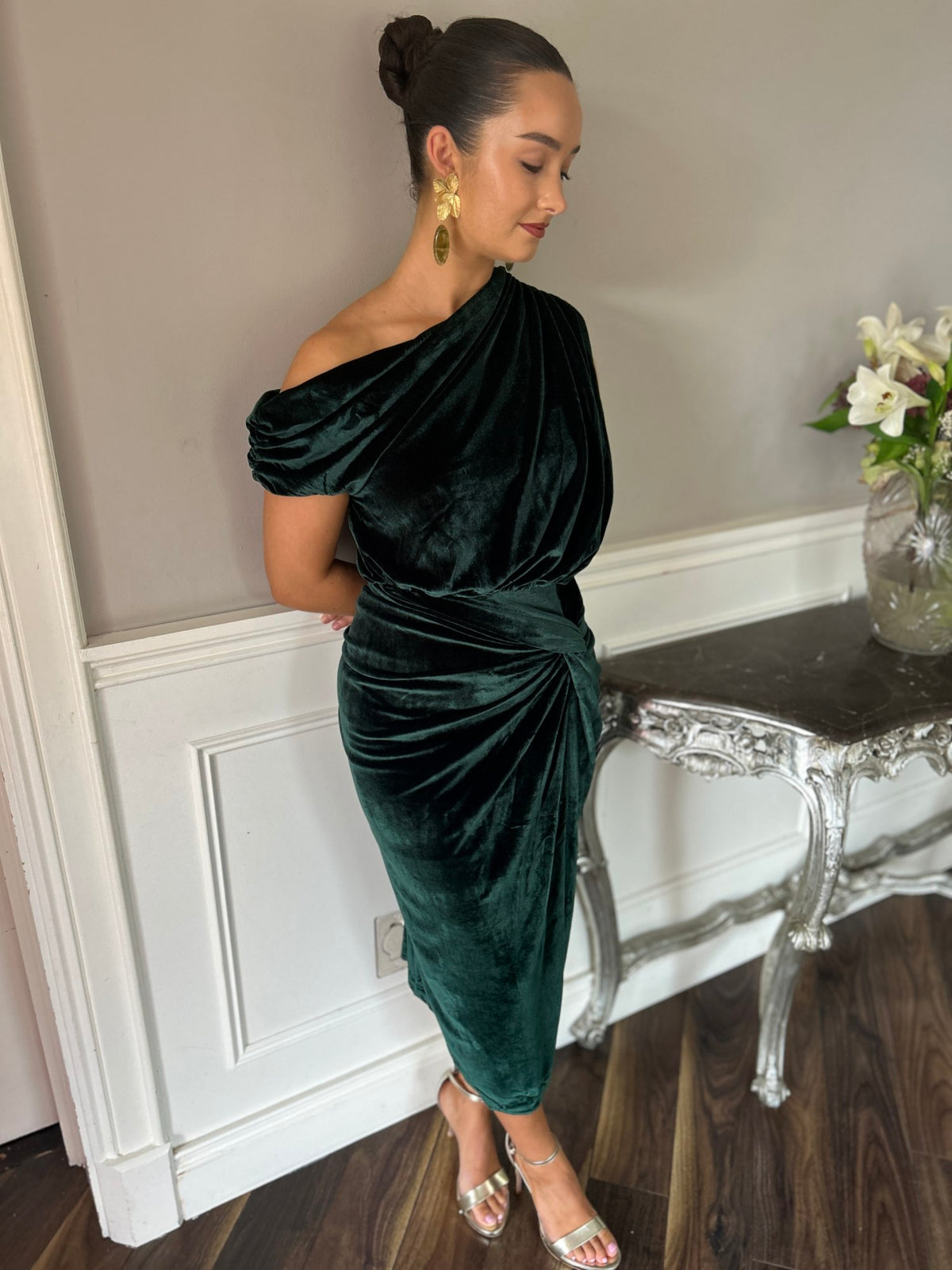 Erin Green Velvet Dress - Image 6