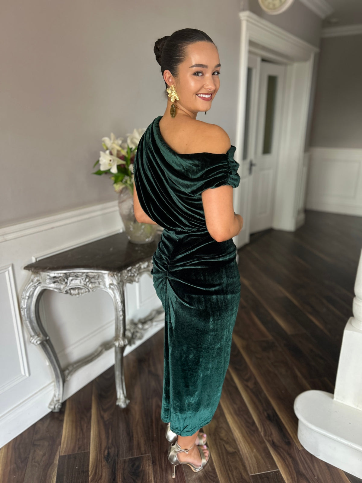 Erin Green Velvet Dress - Image 1