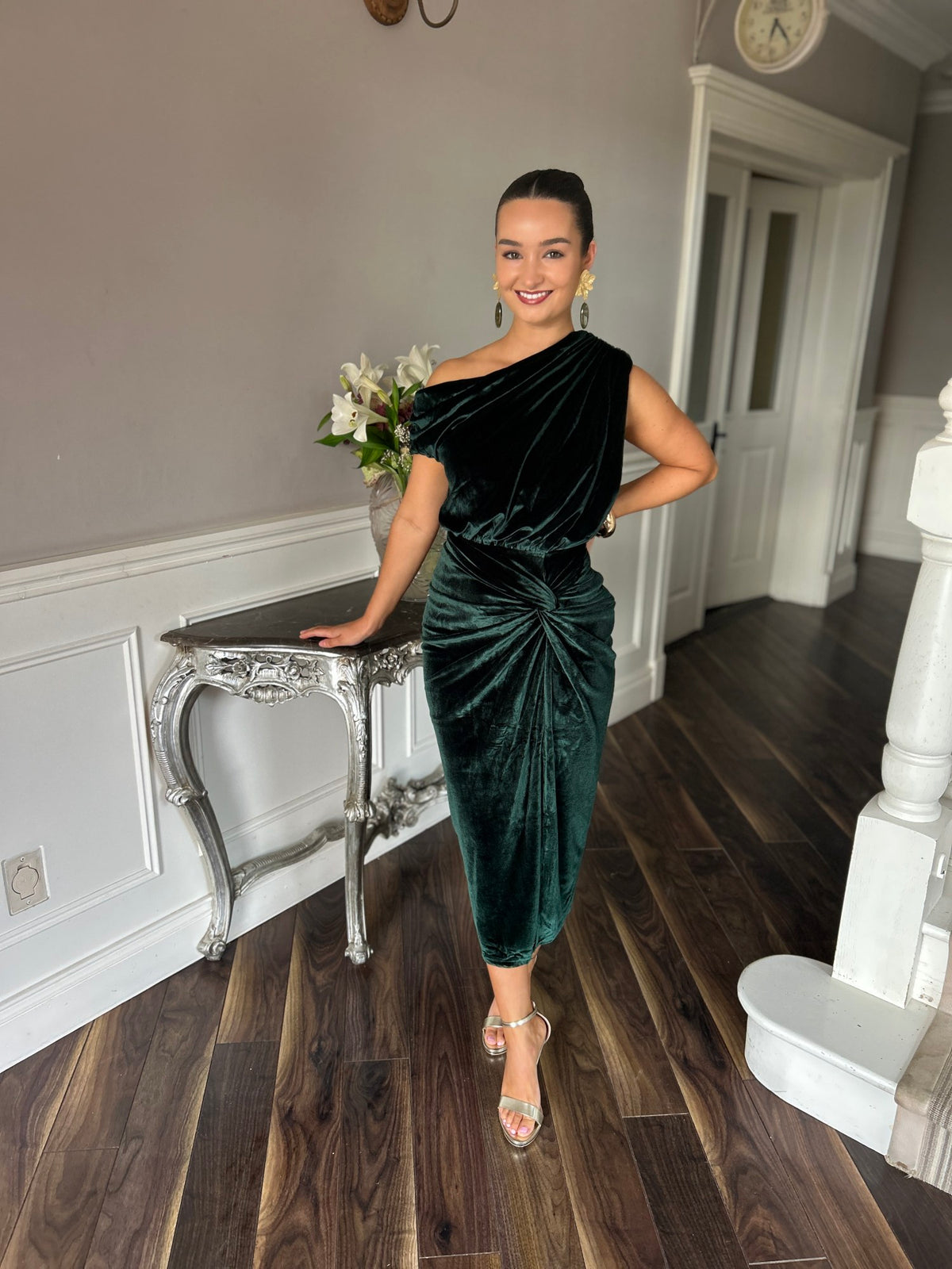 Erin Green Velvet Dress - Image 12