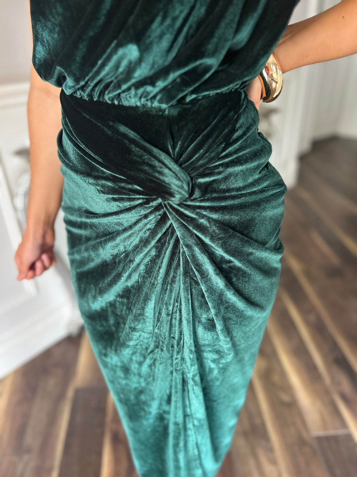 Erin Green Velvet Dress - Image 13