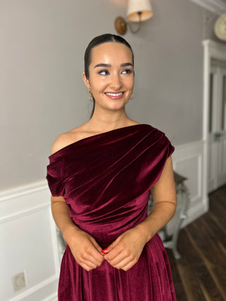 Betty Velvet Dress Berry  - Image 4