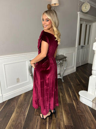 Betty Velvet Dress Berry  - Image 8