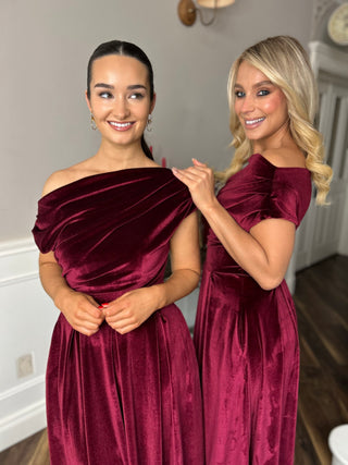 Betty Velvet Dress Berry  - Image 10