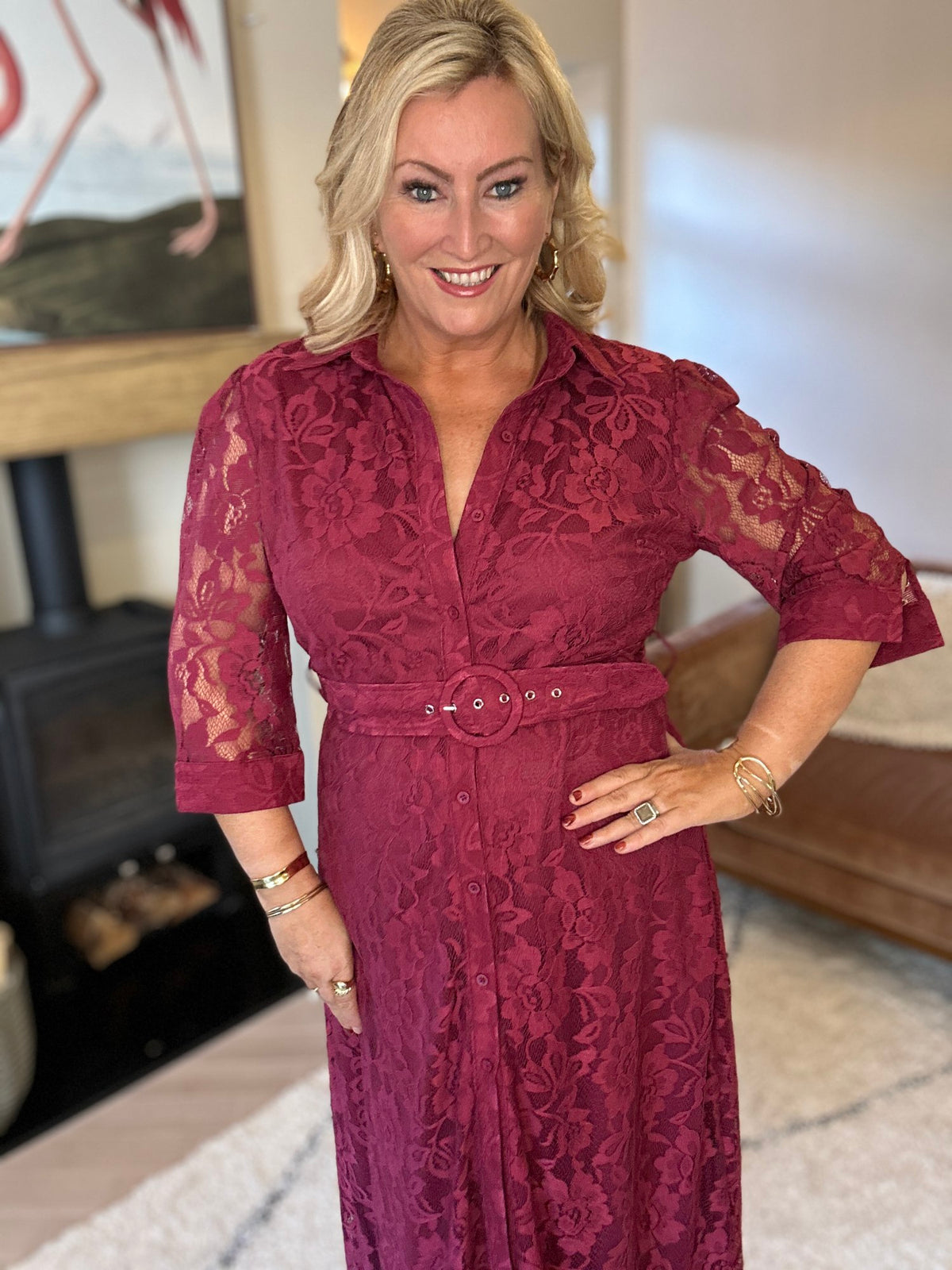 Tansy Burgundy Dress - Image 1
