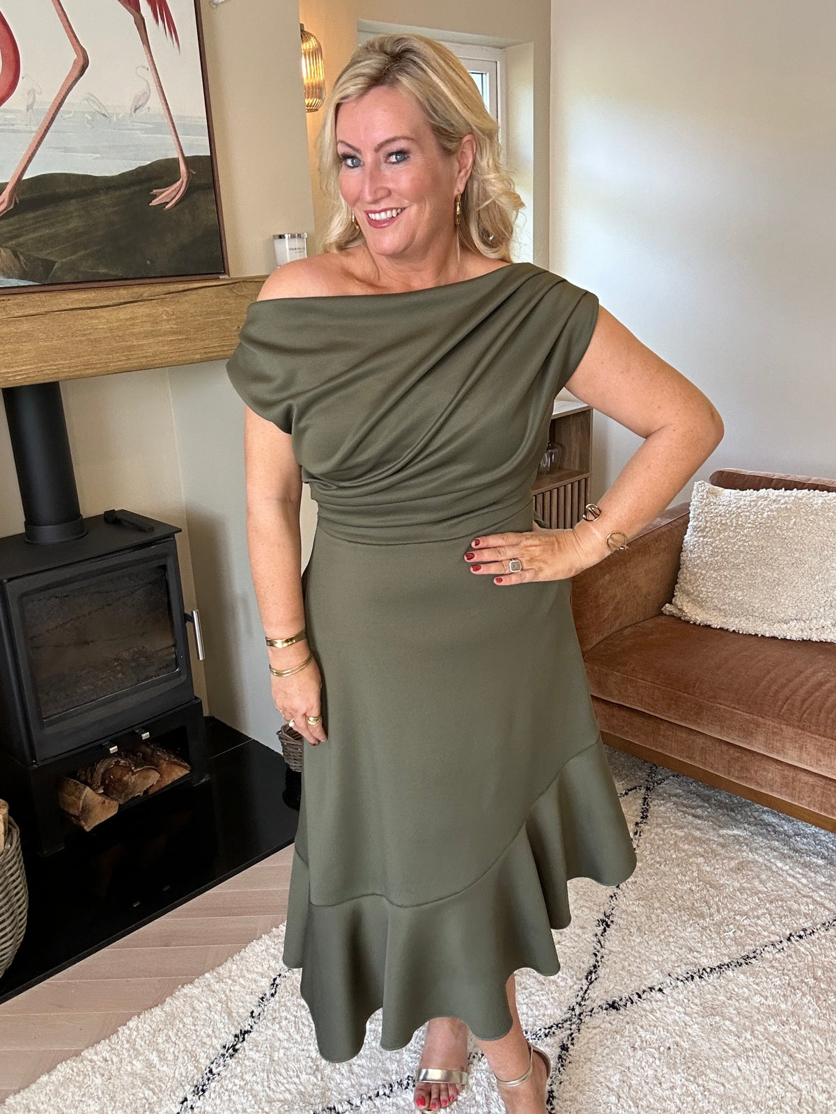 Felicity Asymmetric Frill Dress - Image 2