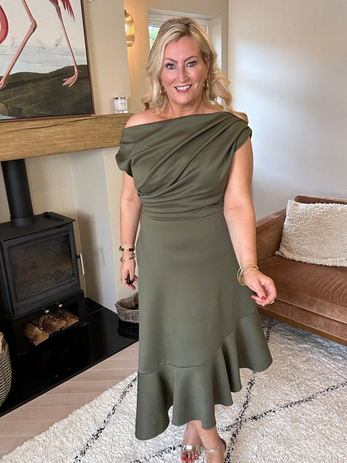 Felicity Asymmetric Frill Dress - Image 3