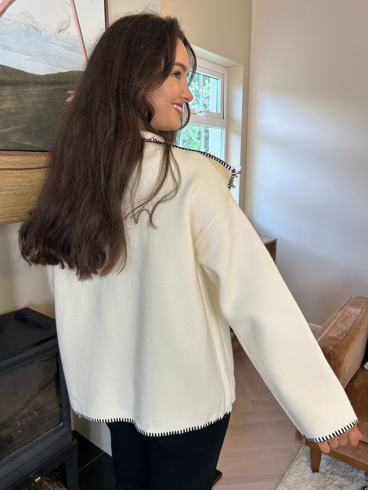 Sloane Cardigan Ecru - Image unknown
