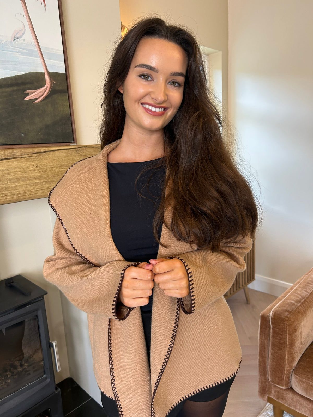 Sloane Cardigan Camel - Image unknown