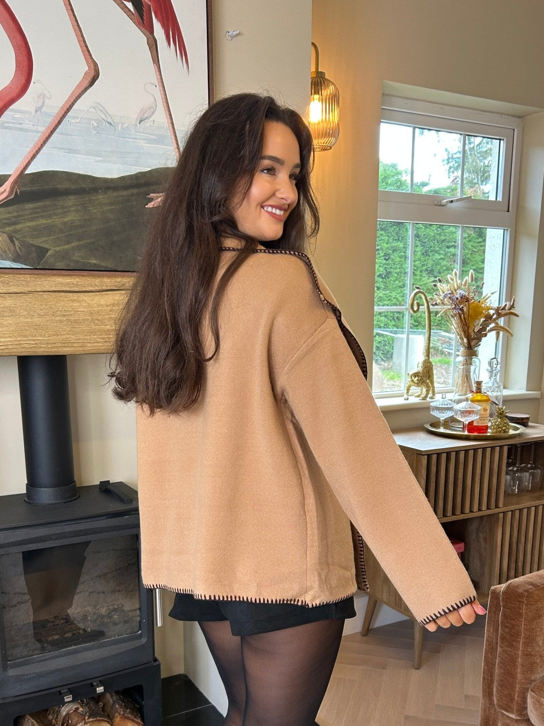 Sloane Cardigan Camel - Image unknown
