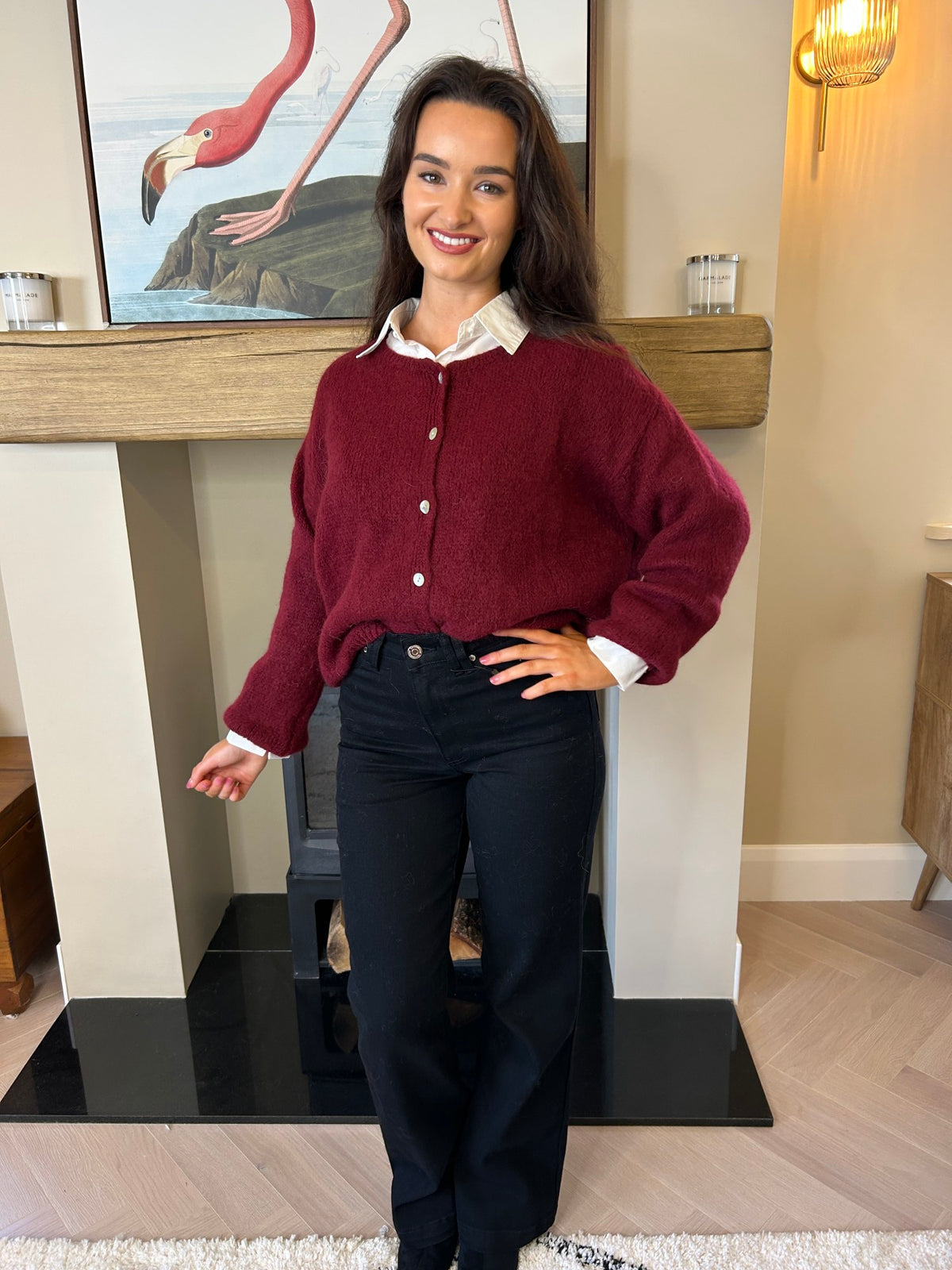 Freya Cardigan Burgundy - Image 1
