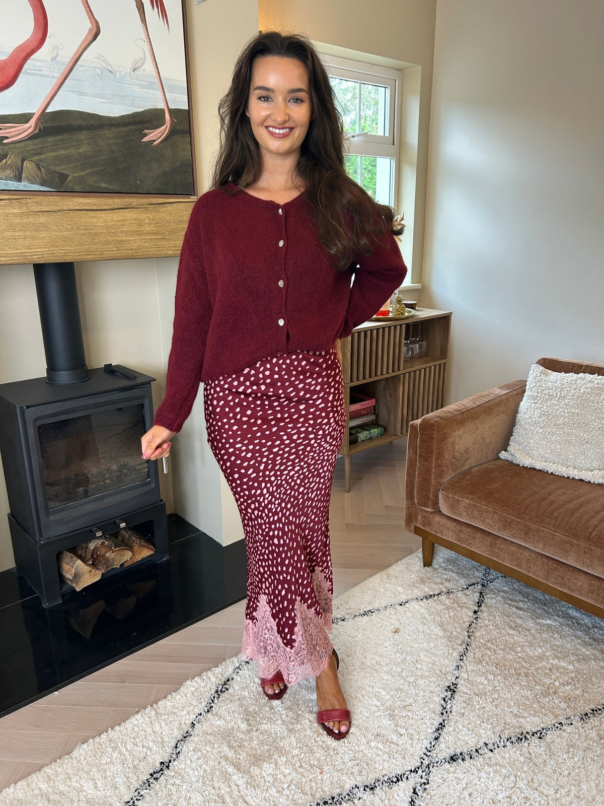Freya Cardigan Burgundy - Image unknown
