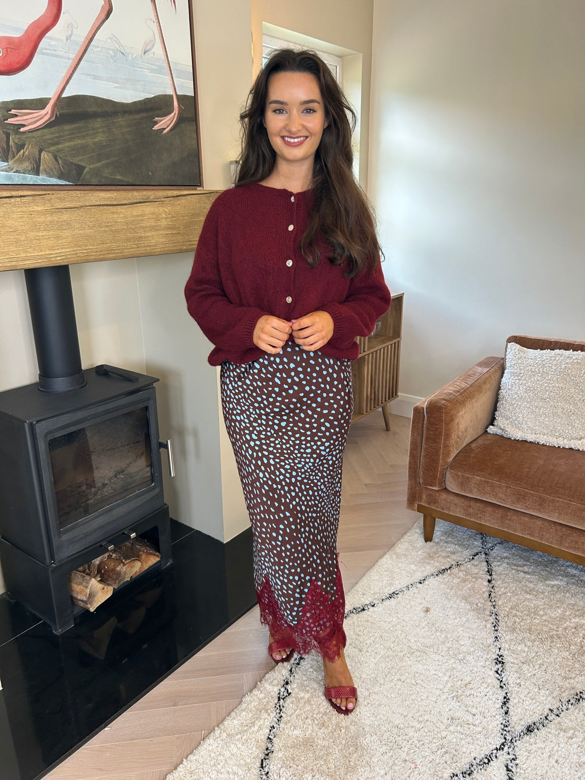 Freya Cardigan Burgundy - Image 10