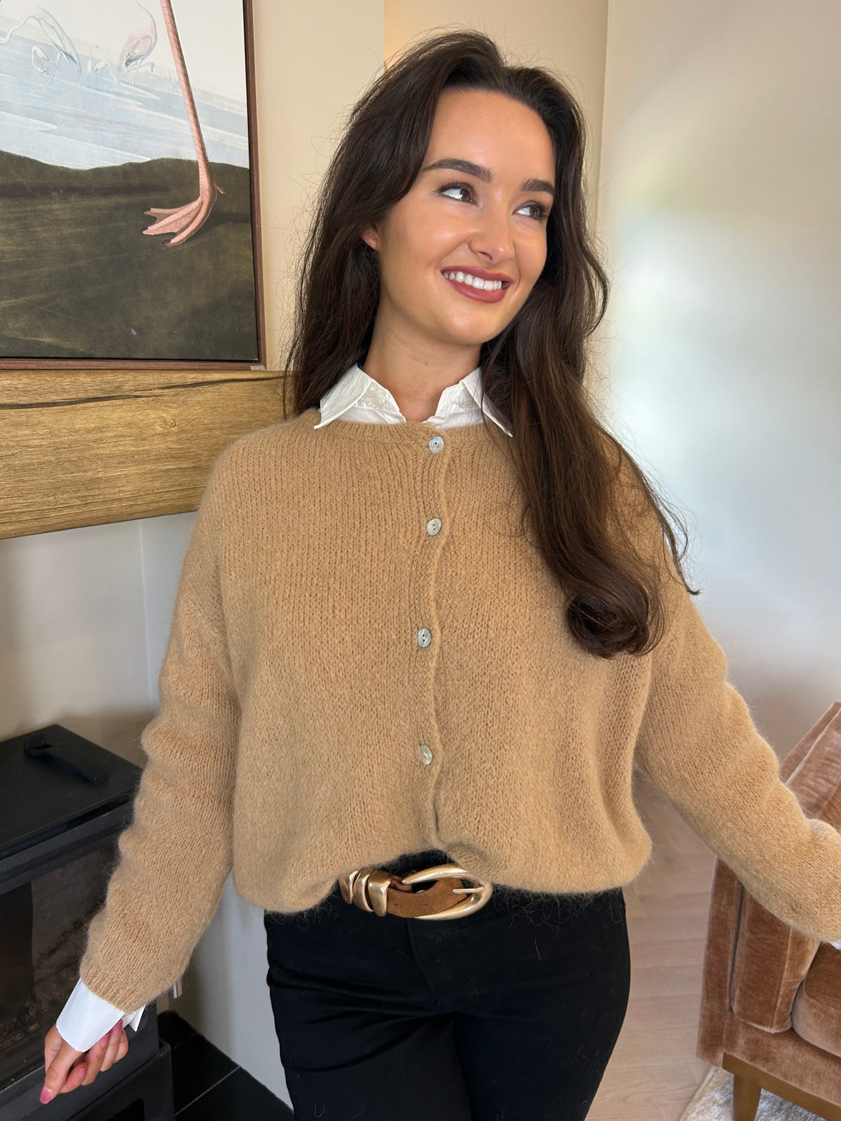 Freya Cardigan Camel - Image unknown