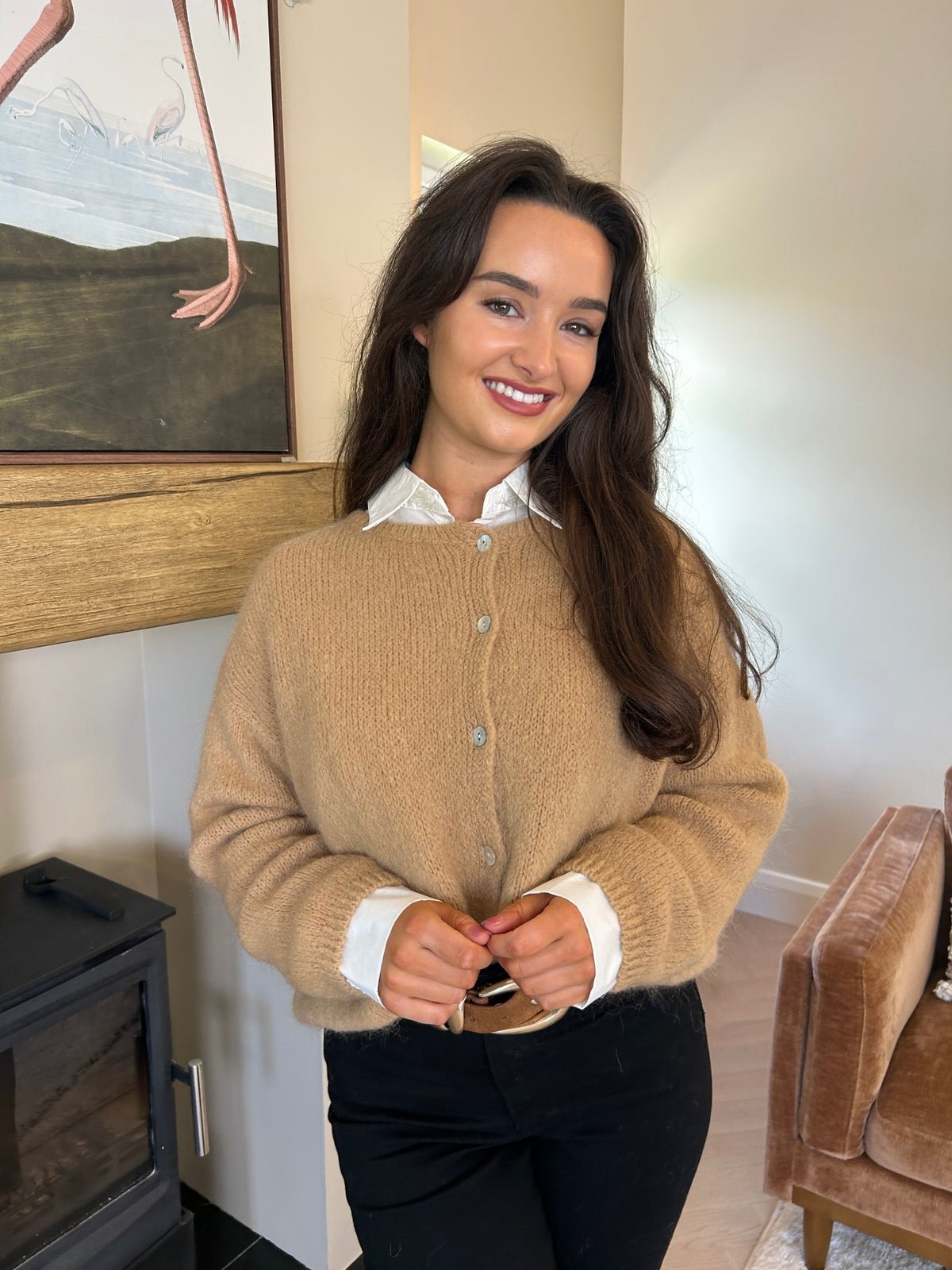 Freya Cardigan Camel - Image unknown